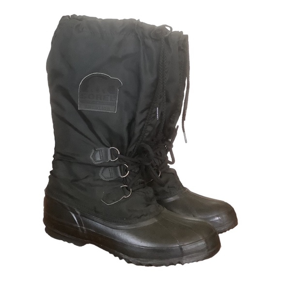 Sorel Kaufman Bear Snow Boot Black Womens Sz 9 - Picture 14 of 14